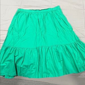 A New Day Women's Emerald Green Ruffle Hem Skirt with pockets